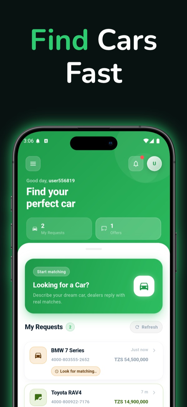 Auto Match App Screen